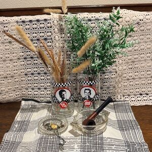 Vintage Racing Glass Set, Ashtray ,Glass Coaster Coaster Father’s Day Ready